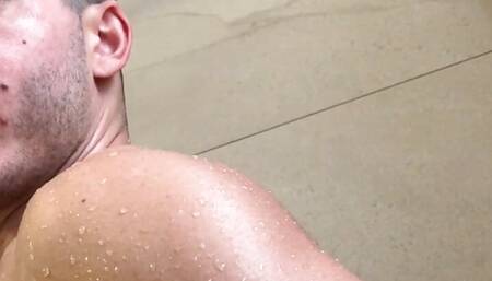 Jerking off in the shower after gym!