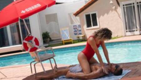 TS life guard analed by handomse dude