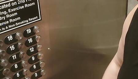 huge cumshot in the elevator