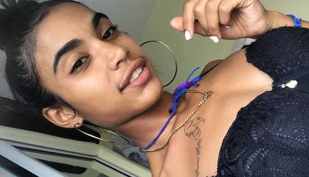 Mama Rica pulls her vagina sideways in her black boxer shorts