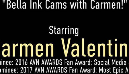 Lingerie action with striking Carmen Valentina and Bella Ink from Carmen Valentina