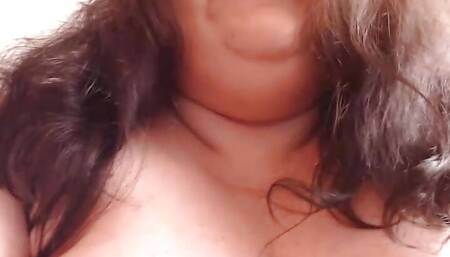 Beautiful and lazy plump nurse sits on webcam