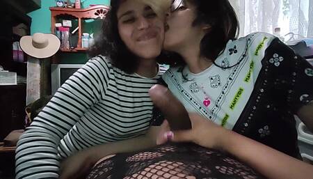 I Teach My Friend how To Give Saranji a Good Handjob