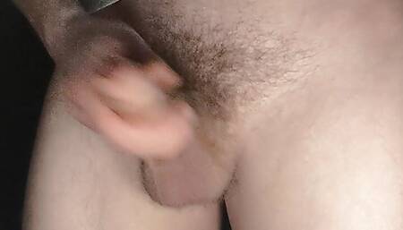 Twink with big uncut cock cums
