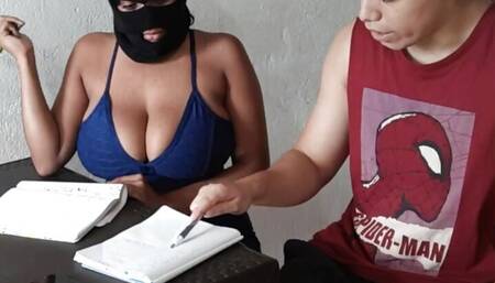I tutored a cute latina girl but had to End Class because her Tits were TOO BIG