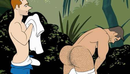 Porn cartoon with soldiers in surub&atilde;o