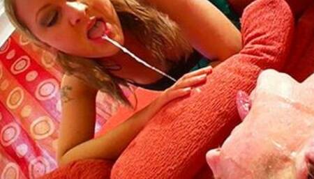 Snot from my nose & thick phlegm from my throat - Mistress Amber Leigh & Osel - MP4 Clip