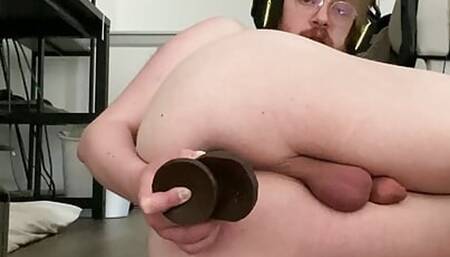 white boy fucking BBC dildo