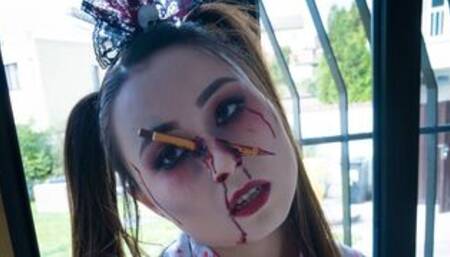 Zombie teen Halloween double team