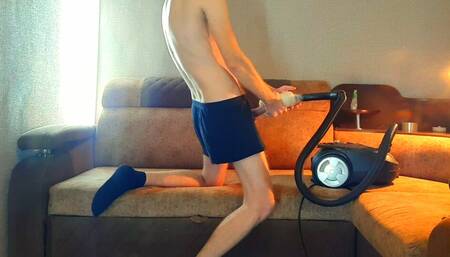 A male TimonRDD with high testosterone fucks a masturbator glued to a vacuum cleaner