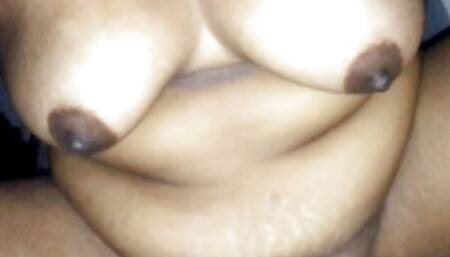 My big boob wife riding on me. Hard moaning