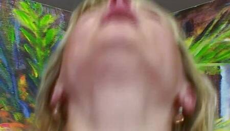 A horny blonde granny from Germany loves riding a long pecker