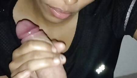 Submissive teen swallows all the cum and enjoys it