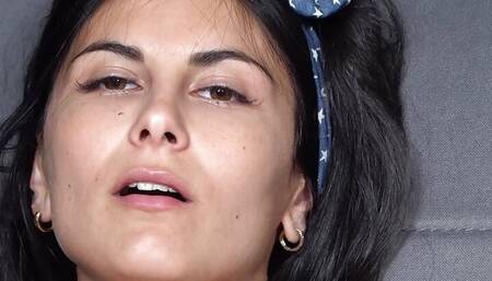 Solo Brunette Sara masturbating all day,with big didlo in 4K.