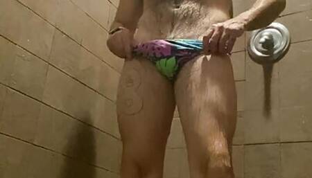 Gym shower jerkoff