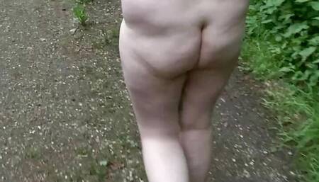 Walking naked on the hiking trail