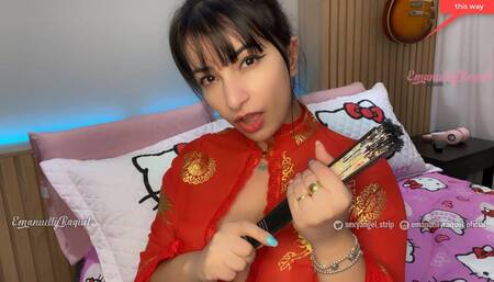 Sexy Gueisha cosplay dirty talking some hot jerk off instructions JOI