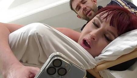 Busty MILF Redhead Odette Fox Gets a XXX Massage And Standing 69 From Will Pounder