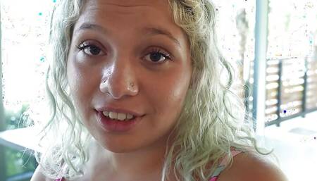 Thick Curvy Teen Girl Gobbles His Cock POV