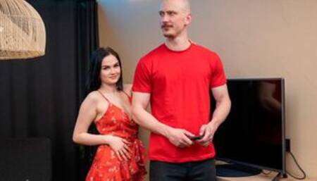 Pale skinned housewife Mileva takes it in her pussy