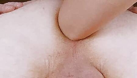 Slowly working my hand in his ass.  HIS FIRST FISTING!!!