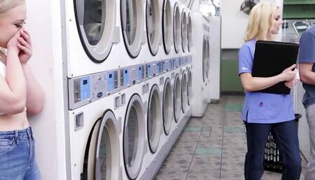 Blonde Step Mom & Step Daughter Take Turns Fucking Young Hard Stud - MYLF