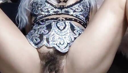 Stretching My Pussy Out with the 11 Inch Thick Knotty Solaris Dildo