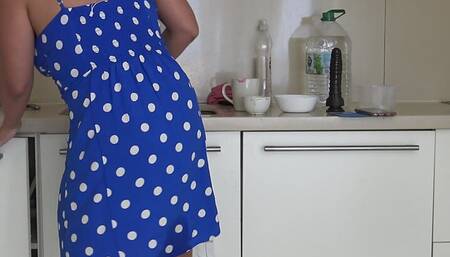 Big Tits French Cuckold Wife Kitchen Sex