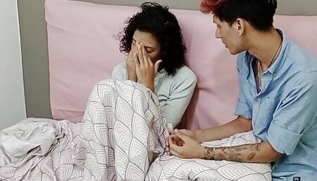 My stepbrother helps me get even with my ex-boyfriend's cuckold - Porn in Spanish