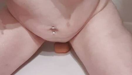 Enjoying my throbbing cock