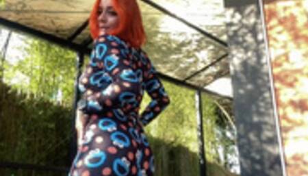 Striptease with the most sexy red head of Colombia