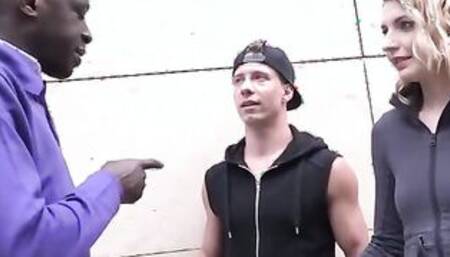 Blond Bae Getting Fuck by a African Penis and Her Bro Loves Watching