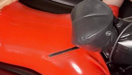 Hairy Rubber Guy Milked While Trapped in Inflatable Rebreather Hood