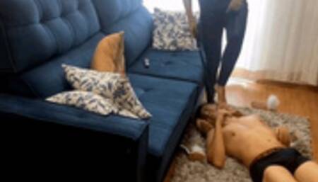 Goddess Kiffa - Real Foot Slapping EP 2 - REAL Foot Slapping on a leash - FOOT WORSHIP - CUCKOLD - HUMILIATION - FOOT SLAP - FACE SLAP - HIGH HEELS - DANGLING - SPANKING - BONDAGE - LEASH