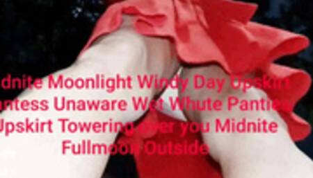 Mov The lady in Red Midnite Moonlight Windy Day Upskirt Giantess Unaware Wet Whute Panties Upskirt Towering over you Midnite Fullmoon Outside