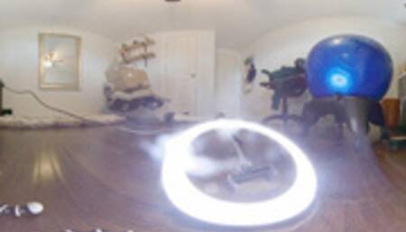 Watching her in nude pantyhose from behind 360vr