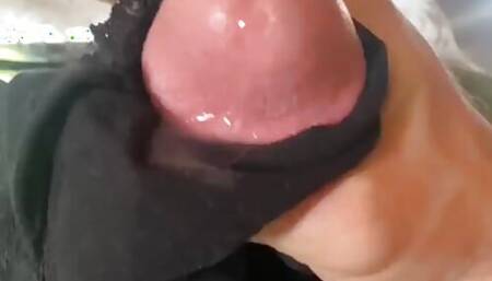Jerking off with panties