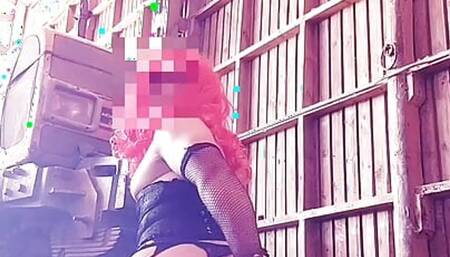 Ladyboy fuck ass in heels