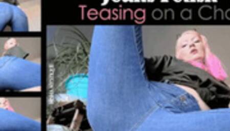 Jeans Fetish Teasing on a Chair - mp4
