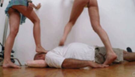 Ella Noir and Abi Slave is not Worthy of Trample - Floor Cam 4K