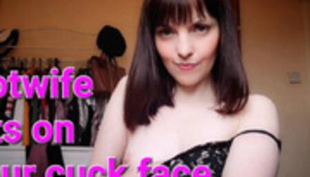 Hotwife sits on your cuck face