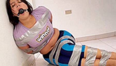 Tape Bound Mary's Ball Gagged Bondage Struggle (mp4)
