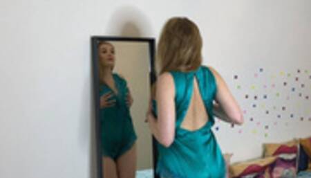 Striptease from busty girl