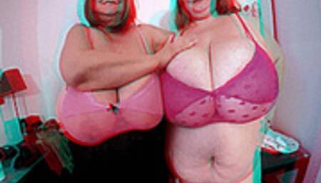 Anaglyph 3D - The Titty Fuck Competition: Maja versus Lexxxi - who will win? (Clip No 2422 - wmv version)