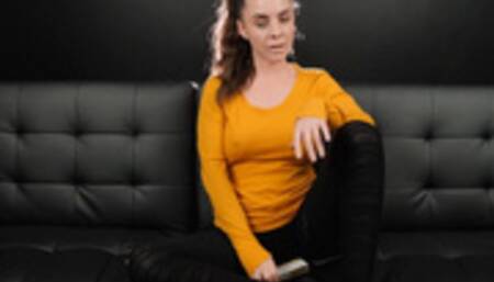 Smoking in Yellow Shirt