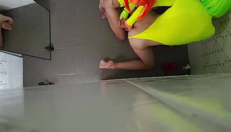 Surveillance Camera in the shower of a family of sissies