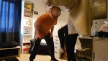 Brutal ballbusting in football cleats until I almost have to vomit