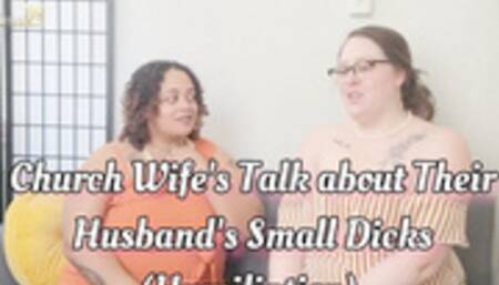 Church wife's confess their husband's small dicks and watching cuckold and bull porn