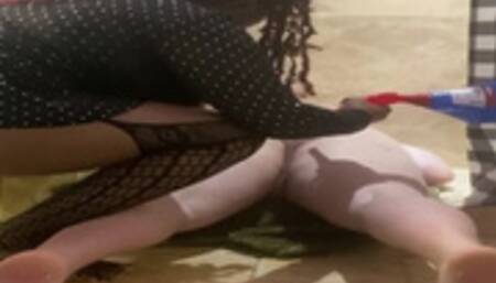 Two Sexy Mistresses Cover Slave in Piss 4k