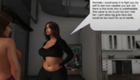 TOPLESS MILF WRESTLING: Nicole and Lucy vs Paige SD